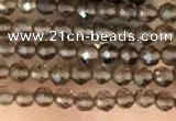 CTG2124 15 inches 2mm,3mm faceted round smoky quartz gemstone beads