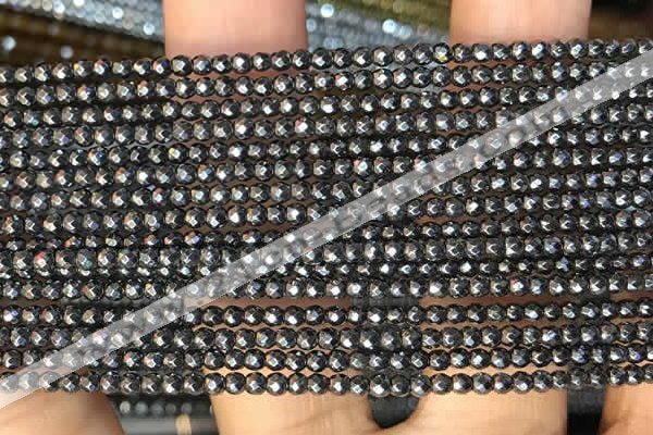 CTG2125 15 inches 2mm,3mm & 4mm faceted round hematite gemstone beads