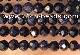 CTG2135 15 inches 2mm,3mm faceted round blue goldstone beads