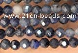 CTG2137 15 inches 2mm,3mm faceted round blue dumortierite beads