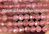 CTG2141 15 inches 2mm,3mm & 4mm faceted round strawberry quartz beads