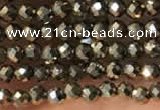 CTG2146 15 inches 2mm,3mm & 4mm faceted round pyrite gemstone beads