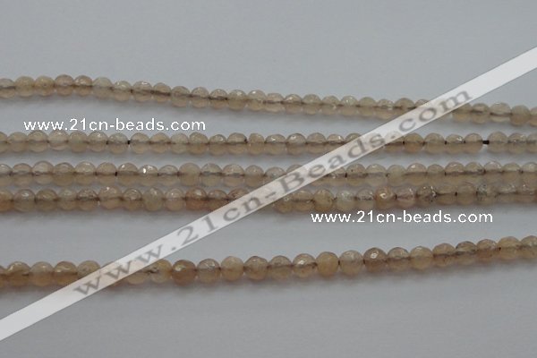 CTG218 15.5 inches 3mm faceted round tiny moonstone beads