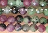 CTG2183 15 inches 2mm,3mm faceted round ruby zoisite beads