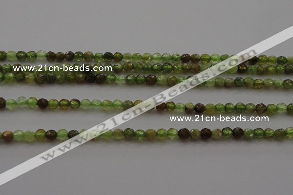 CTG219 15.5 inches 3mm faceted round tiny green garnet beads