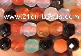 CTG2201 15 inches 2mm,3mm & 4mm faceted round agate gemstone beads