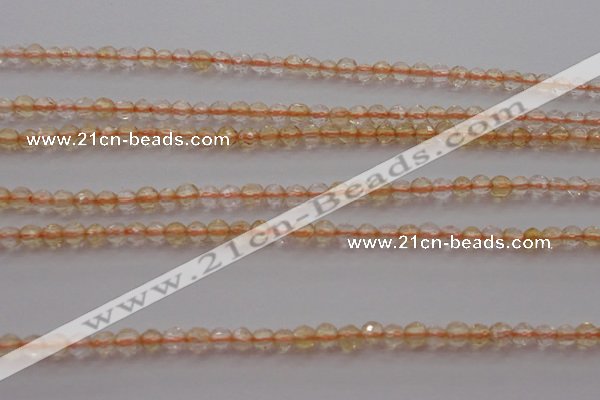 CTG221 15.5 inches 3mm faceted round tiny citrine beads