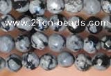 CTG2210 15 inches 2mm,3mm faceted round snowflake obsidian beads