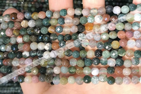 CTG2220 15 inches 2mm,3mm & 4mm faceted round Indian agate beads