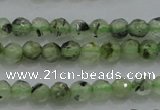 CTG224 15.5 inches 3mm faceted round tiny green rutilated quartz beads