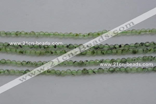 CTG224 15.5 inches 3mm faceted round tiny green rutilated quartz beads