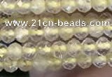 CTG2244 15 inches 2mm faceted round golden rutilated quartz beads