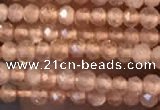 CTG2247 15 inches 2mm faceted round natural sunstone beads