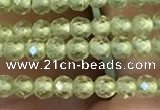 CTG2250 15 inches 2mm faceted round natural olive quartz beads