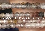 CTG2257 15 inches 2mm faceted round Multicolor rutilated quartz beads
