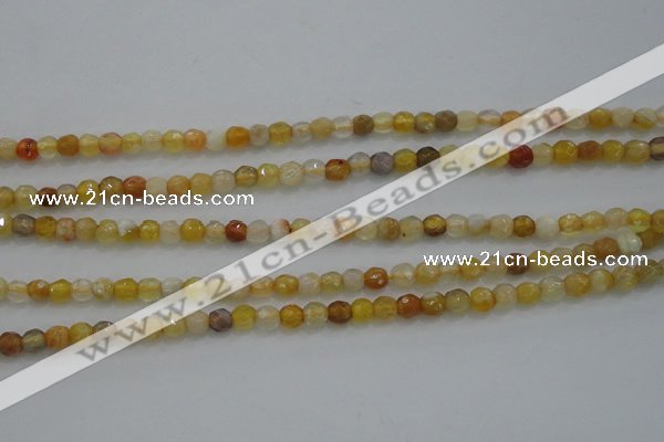 CTG226 15.5 inches 3mm faceted round tiny yellow botswana agate beads