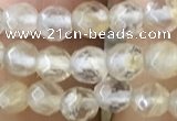 CTG2503 15.5 inches 4mm faceted round yellow watermelon beads