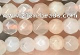 CTG2518 15.5 inches 4mm faceted round pink aventurine beads