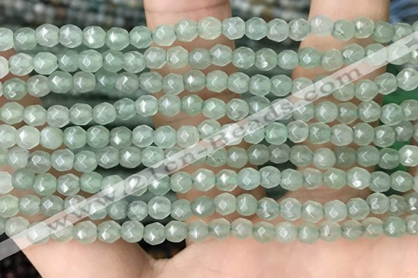 CTG2521 15.5 inches 4mm faceted round green aventurine beads