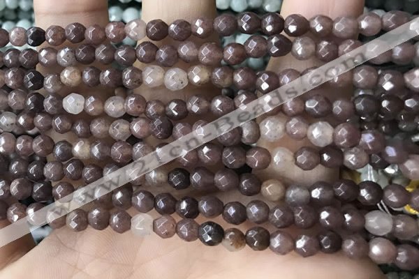 CTG2523 15.5 inches 4mm faceted round purple aventurine beads