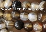 CTG2538 15.5 inches 4mm faceted round agate beads wholesale