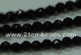 CTG29 15.5 inches 2mm faceted round black agate beads wholesale