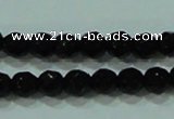 CTG30 15.5 inches 3mm faceted round black agate beads wholesale