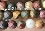 CTG3552 15.5 inches 4mm faceted round picasso jasper beads