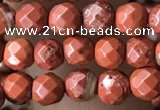 CTG3554 15.5 inches 4mm faceted round red jasper beads