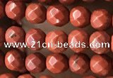 CTG3555 15.5 inches 4mm faceted round red jasper beads