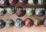 CTG3562 15.5 inches 4mm faceted round dragon blood jasper beads