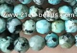 CTG3577 15.5 inches 4mm faceted round African turquoise beads