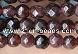 CTG3593 15.5 inches 4mm faceted round garnet beads wholesale