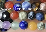 CTG3596 15.5 inches 4mm faceted round mixed gemstone beads