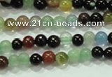 CTG38 15.5 inches 2mm round tiny multi-color agate beads wholesale