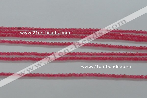 CTG402 15.5 inches 2mm faceted round tiny dyed candy jade beads