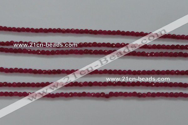 CTG403 15.5 inches 2mm faceted round tiny dyed candy jade beads