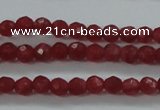 CTG404 15.5 inches 2mm faceted round tiny dyed candy jade beads