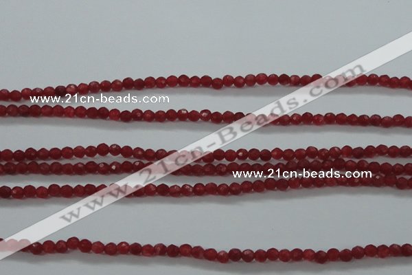 CTG404 15.5 inches 2mm faceted round tiny dyed candy jade beads