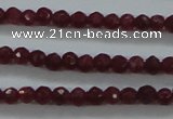 CTG405 15.5 inches 2mm faceted round tiny dyed candy jade beads