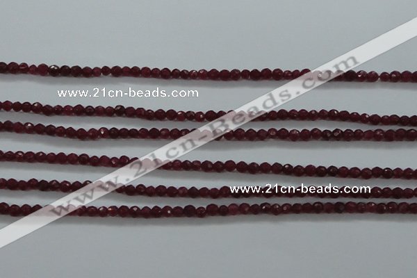 CTG405 15.5 inches 2mm faceted round tiny dyed candy jade beads