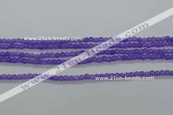 CTG421 15.5 inches 3mm faceted round tiny dyed candy jade beads