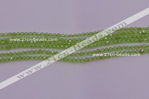 CTG500 15.5 inches 2mm faceted round tiny peridot gemstone beads