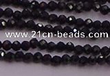 CTG501 15.5 inches 2mm faceted round tiny black spinel beads