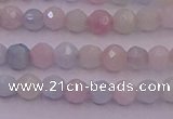 CTG505 15.5 inches 4mm faceted round tiny morganite beads