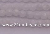 CTG506 15.5 inches 4mm faceted round tiny white moonstone beads
