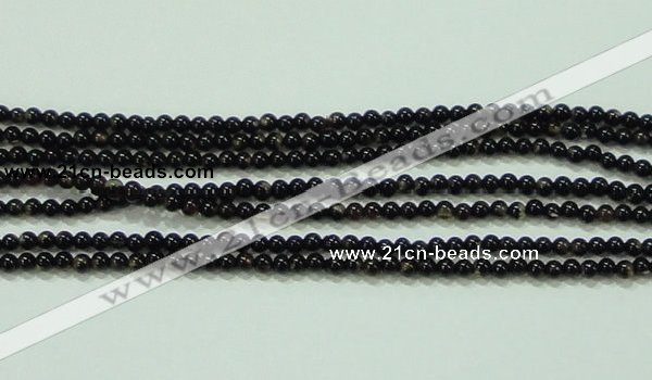 CTG51 15.5 inches 1.5mm round grade AB tiny black agate beads wholesale