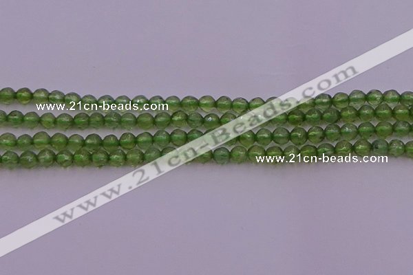 CTG512 15.5 inches 4mm faceted round tiny green apatite beads