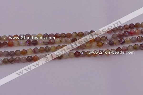 CTG514 15.5 inches 4mm faceted round tiny botswana agate beads