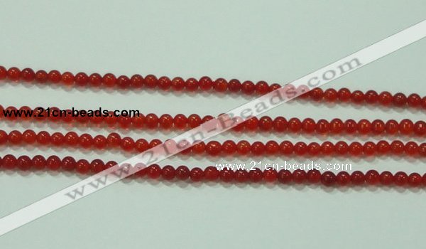 CTG52 15.5 inches 2mm round grade AA tiny red agate beads wholesale